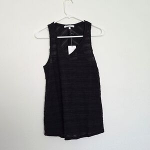 Bella Luxx Black Textured Sleeveless Top Size Small